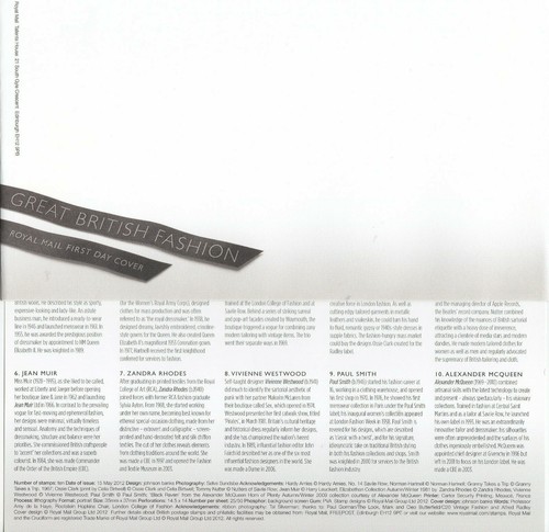 British fashion fdc - gb, blank