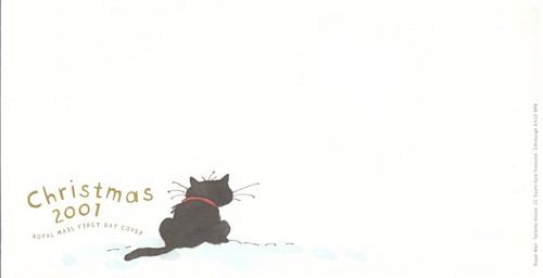 Christmas cat fdc blank - cat, gb